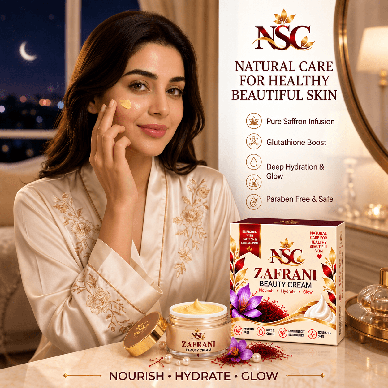 Zafrani Beauty Cream in use